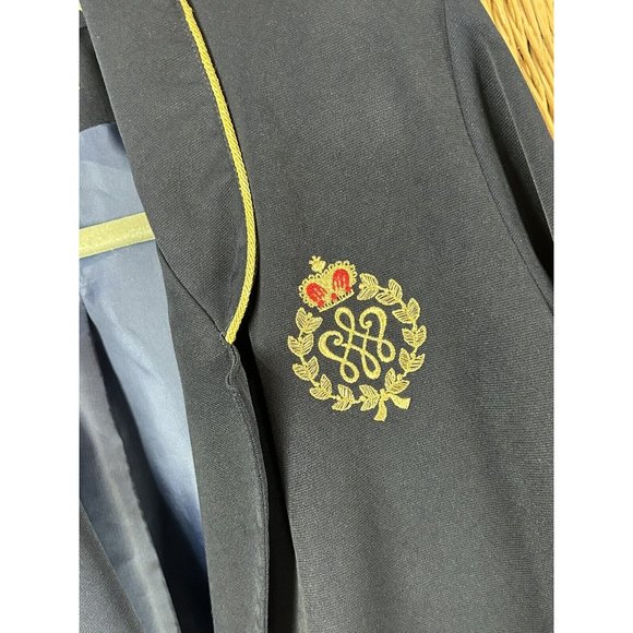 Vintage skirt suit nautical Brenda Goode navy crest patch small - Picture 2 of 15